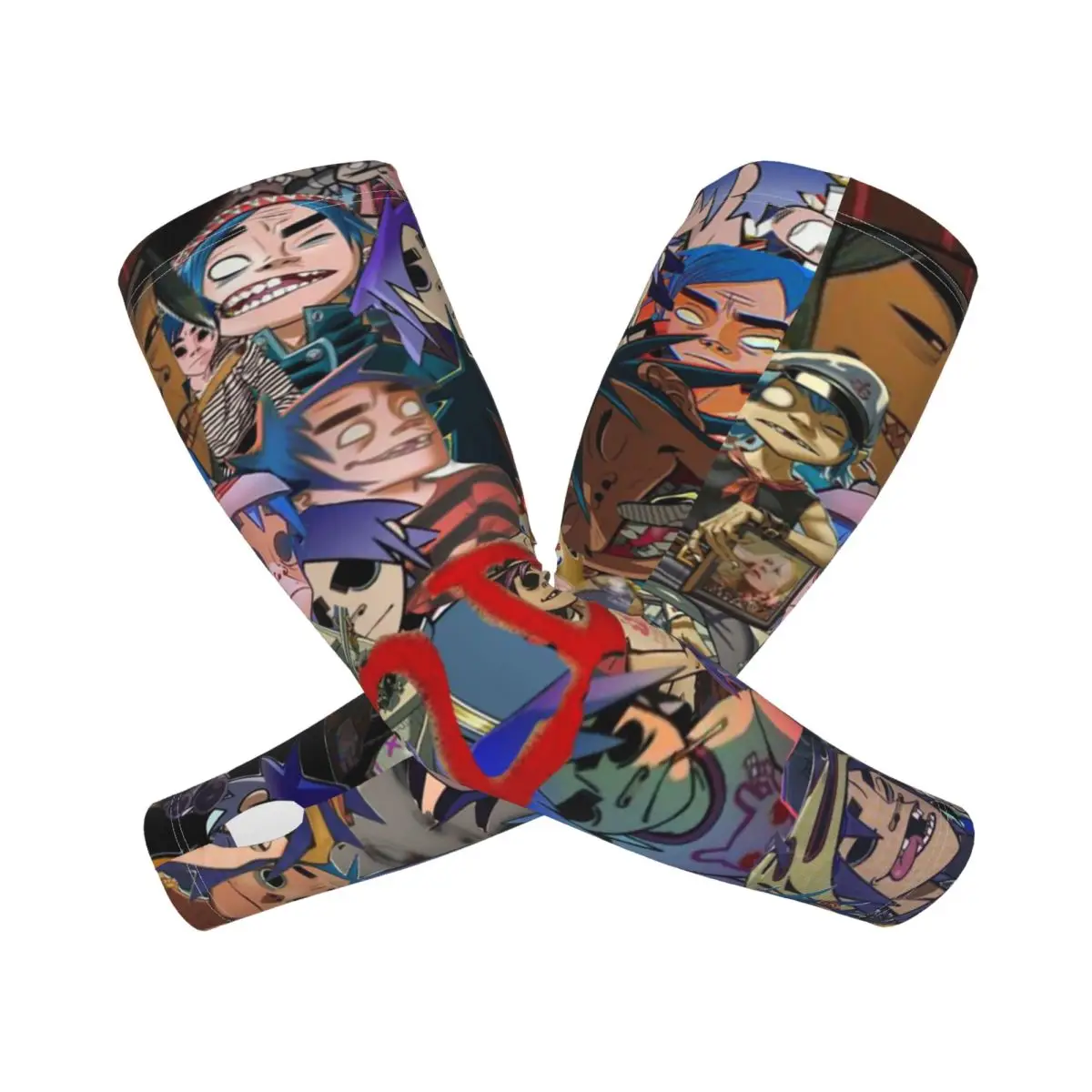 Music Band Gorillaz Outdoor Arm Sleeves Sun UV Protection Cover Summer Ice Silk Cycling Tattoo Sleeves