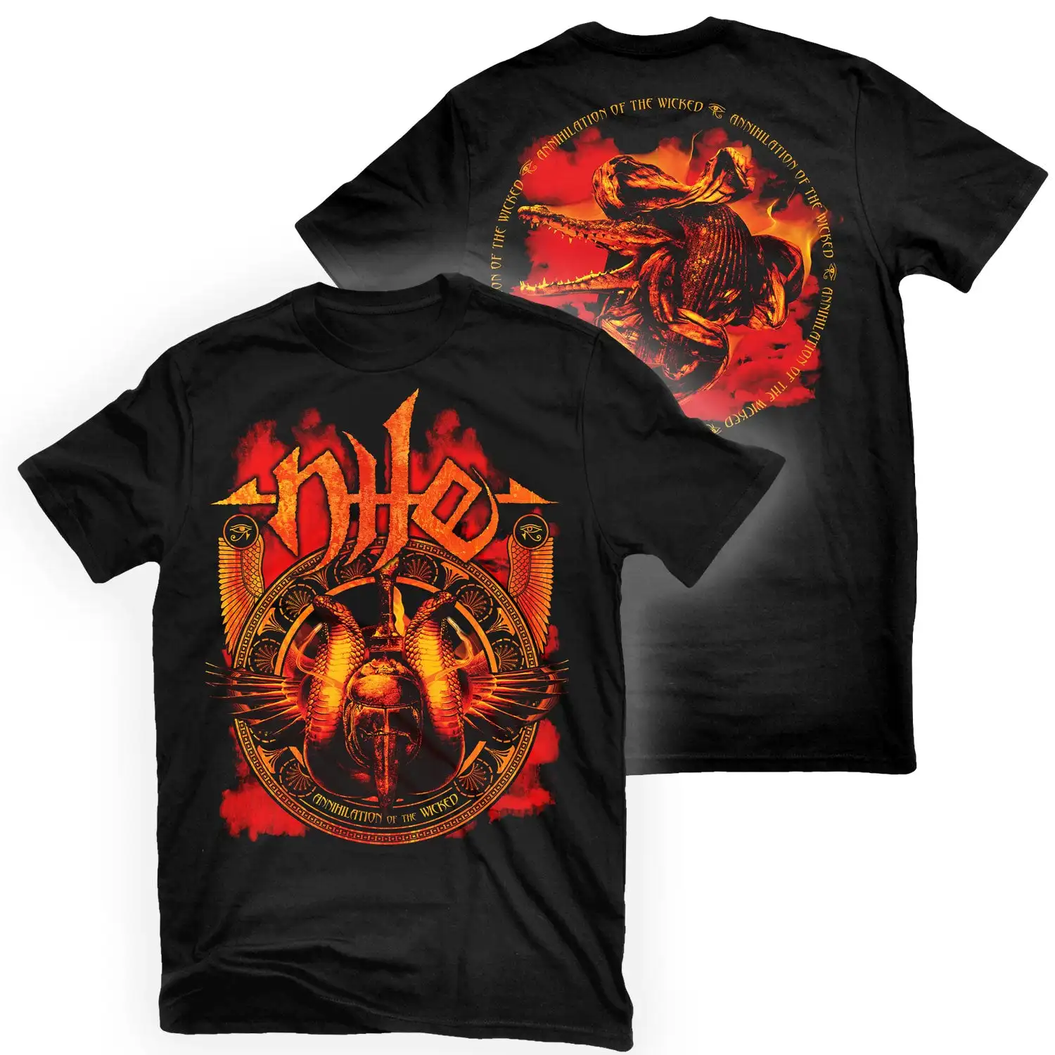 Nile Annihilation of The Wicked Rockband Grafik-T-Shirt aus Baumwolle, Rundhals, lässiges Unisex-T-Shirt, Sommer-Top