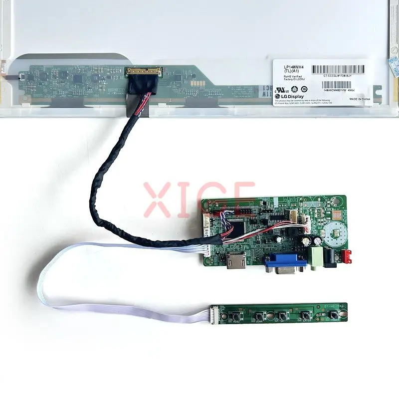 Placa de driver de tela LCD para monitor portátil, compatível com HDMI, 14 ", VGA, 1366x768, 40 pinos, kit DIY LVDS, LTN140AT26, LTN140AT27, LTN140AT28