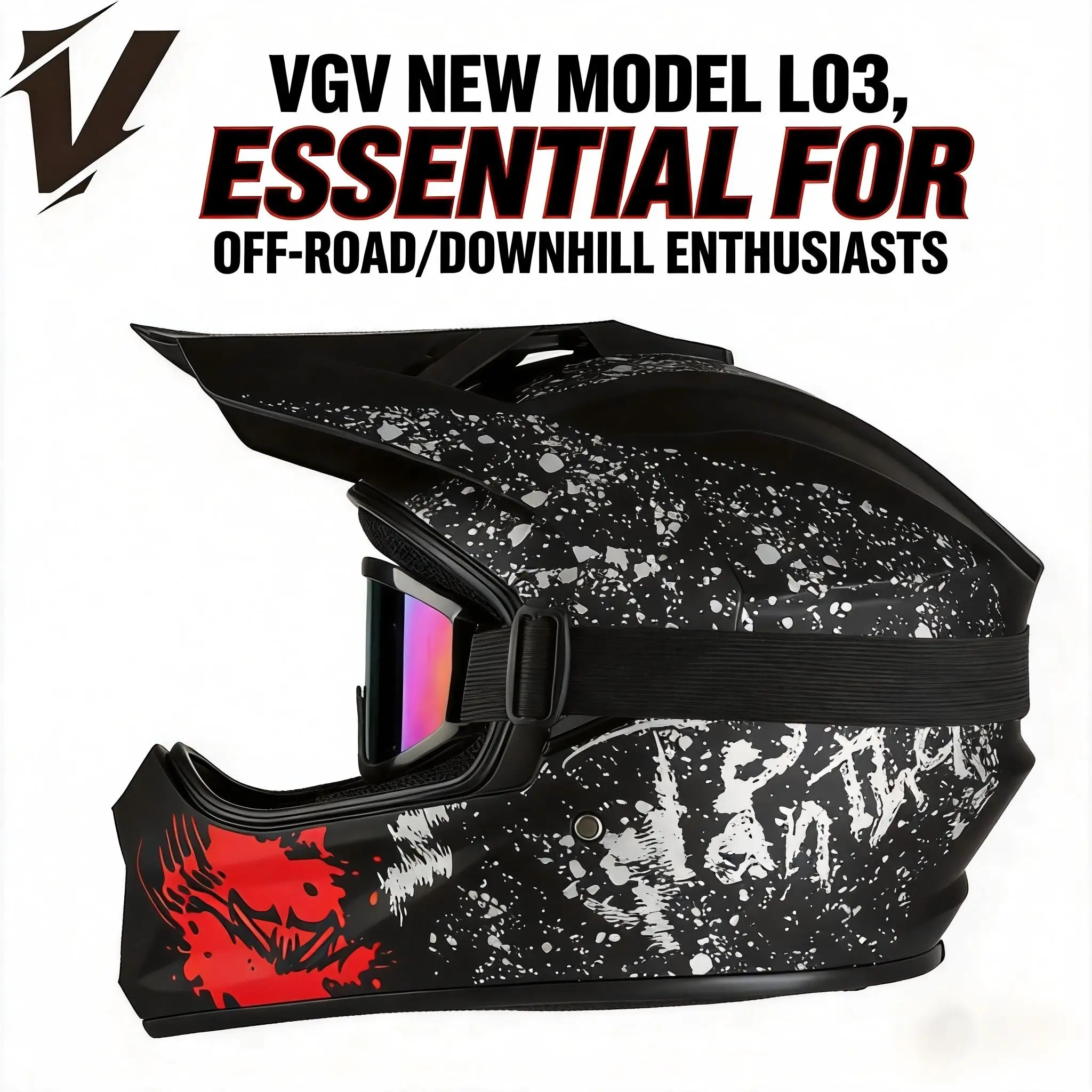 

Vgv Off-Road Motorcycle Helmet, Men's and Women's All-Season Mountain Off-Road Helmet, Stylish Mountain Riding Motorcycle Helmet