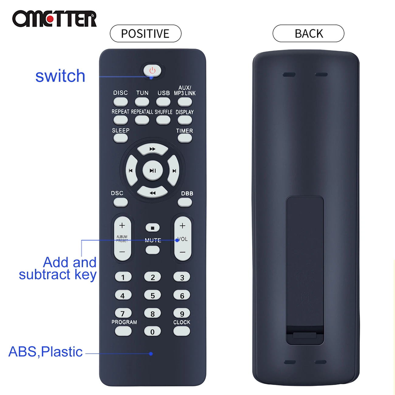 RC2023637/01 313923818211รีโมทคอนโทรลสำหรับ Philips ระบบสเตอริโอ FWM387/12