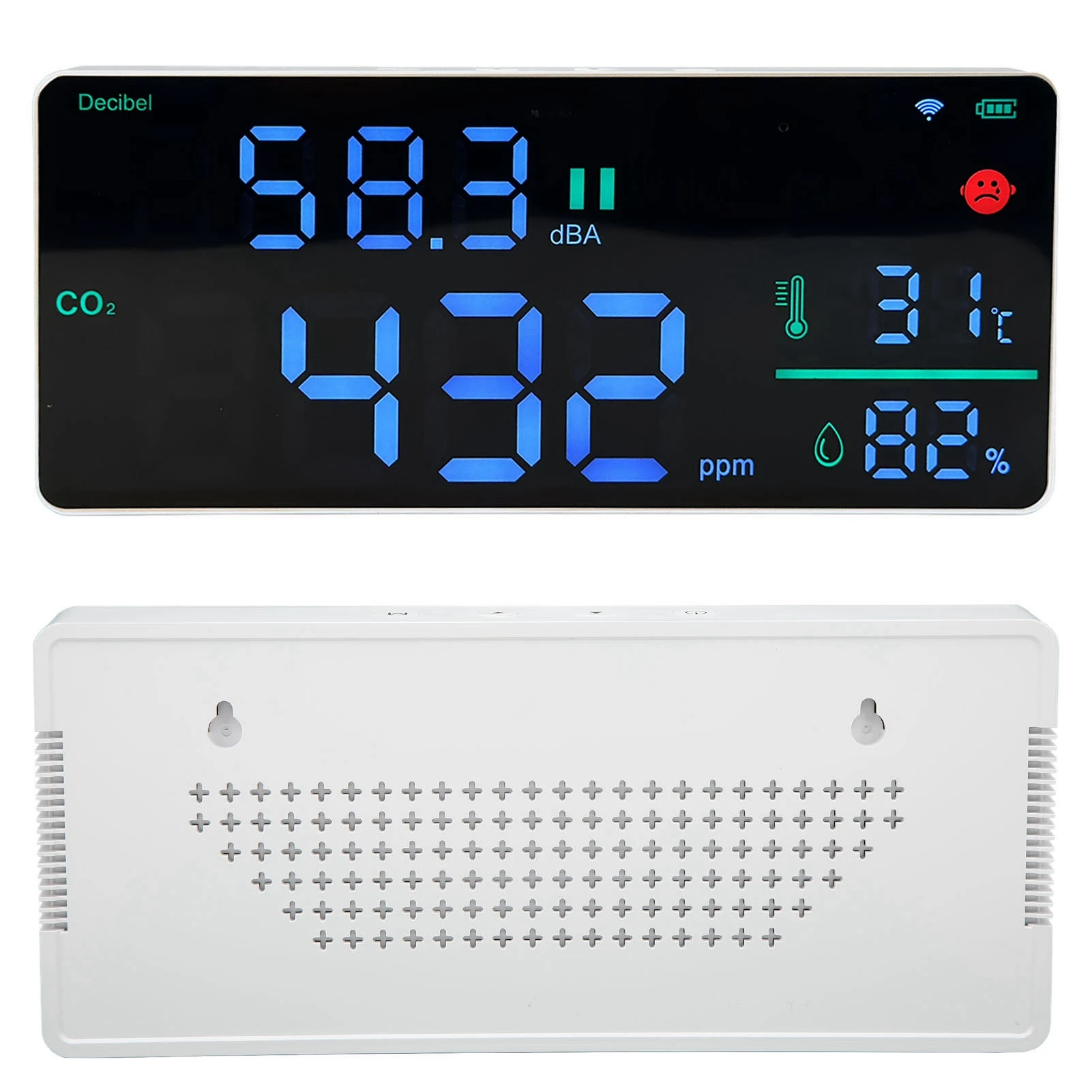 Monitor CO2 11in 4 In 1 Meteran Tingkat Suara Digital Termometer Higrometer Penguji Dudukan Dinding Monitor CO2 Meteran Kelembapan Penguji CO2