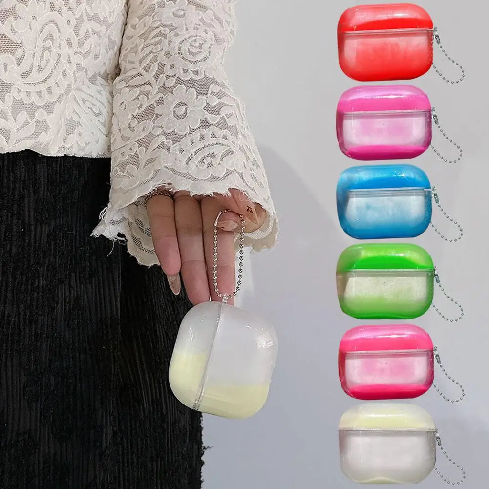 

Luminous Quicksand For AirPods 4 Earphone Case TPU Protective Cover Glow In Dark Night Shiny Moving Sand Hard Shell Blue/Pi J5J7