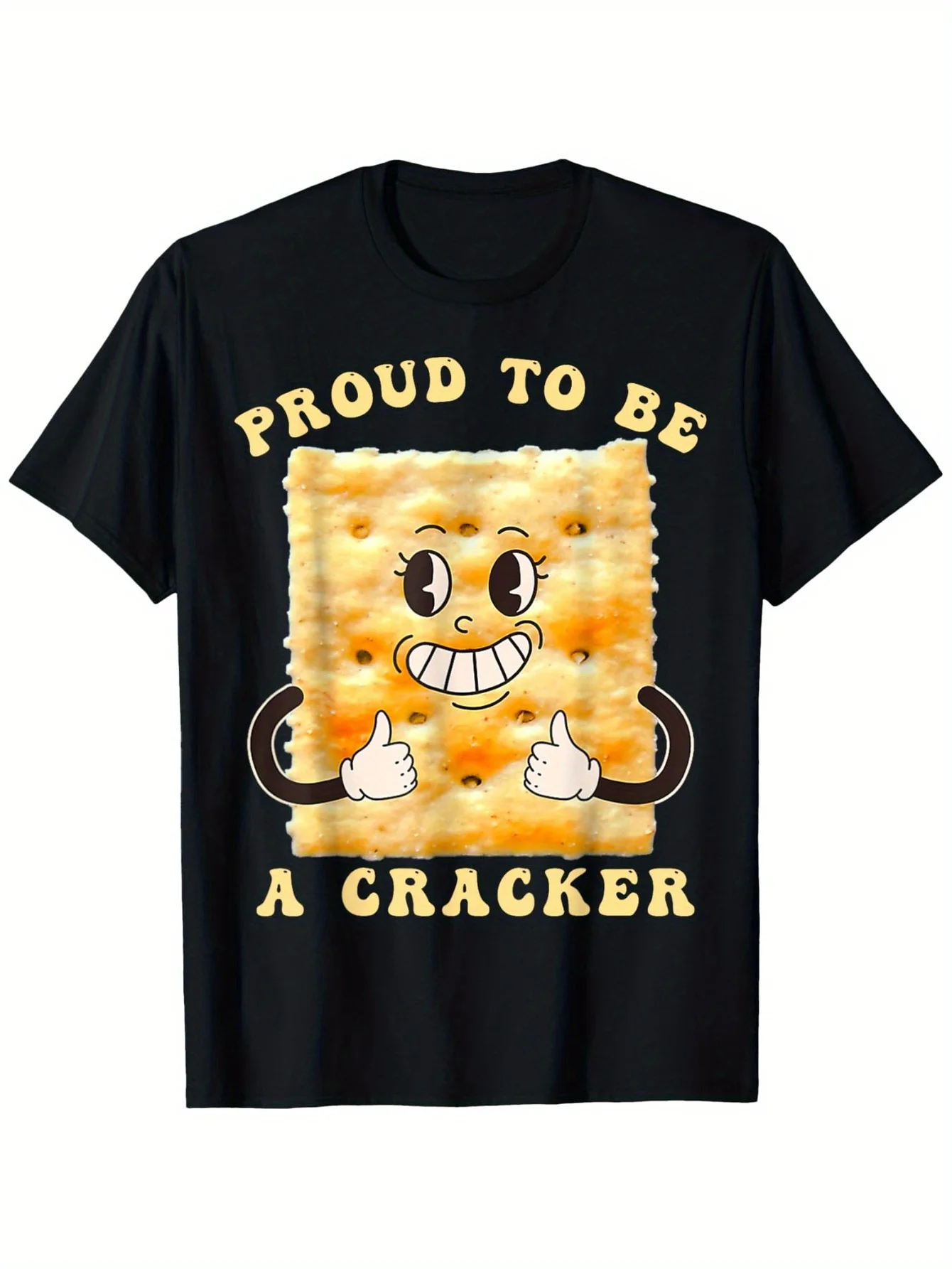 

Proud to Be a Cracker Funny Snack Themed Apparel T-Shirt, Men'S And Women'S Four Seasons Cotton Casual Round Neck Outdoor