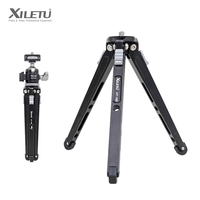 XILETU Mini Aluminum Alloy Handheld Tripod Cold Shoe Head Desktop Selfie Tripod for Micro Single Camera Phone Video Vlog Shootin