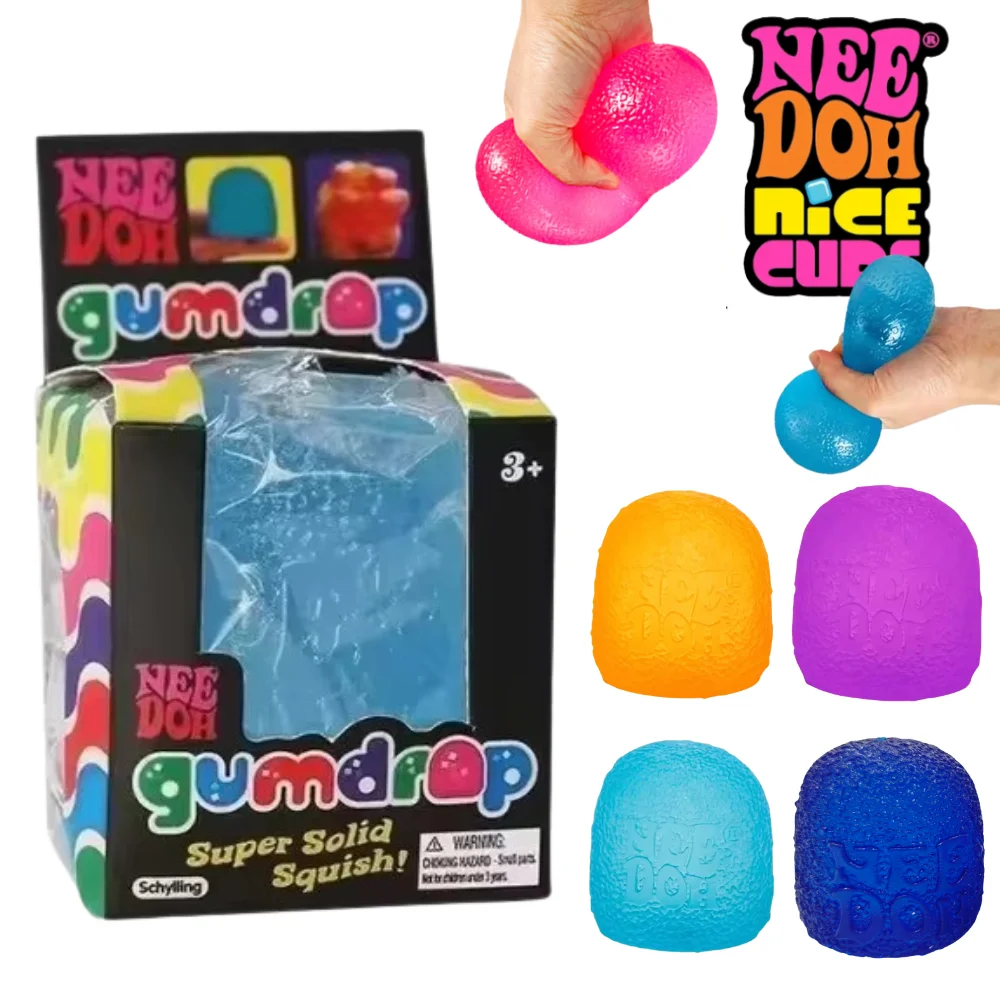 Schylling Mini Candy NeeDoh Gumdrop Jouet sensoriel souple anti-stress à presser Boîte surprise