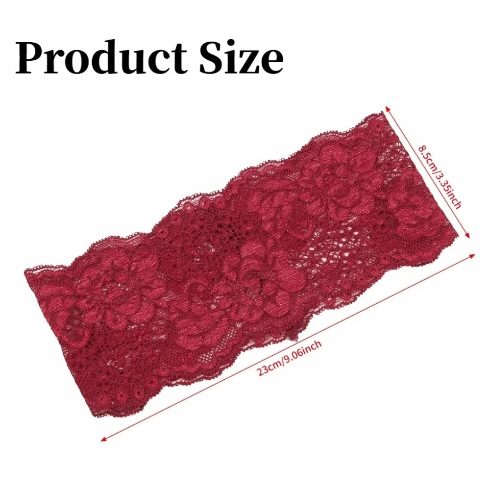 Modisches elastisches Haarband aus Mesh-Spitze, ausgehöhlt, elegantes Stirnband, leicht, atmungsaktiv, Kopfbedeckung, Kopfbedeckung für Damen und Mädchen – Detail 1