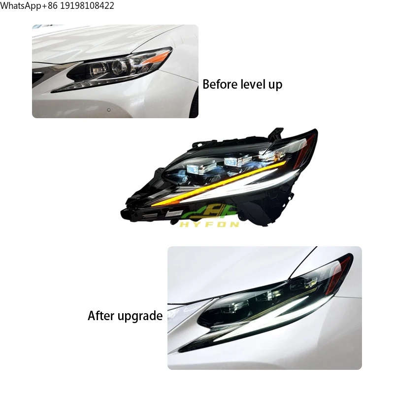 For Lexus 2015-2017 Es200 Es250 Es300 Upgrade 2023 Model Matrix LED Triple Eye Headlight Running Turn Signal Plug and Play