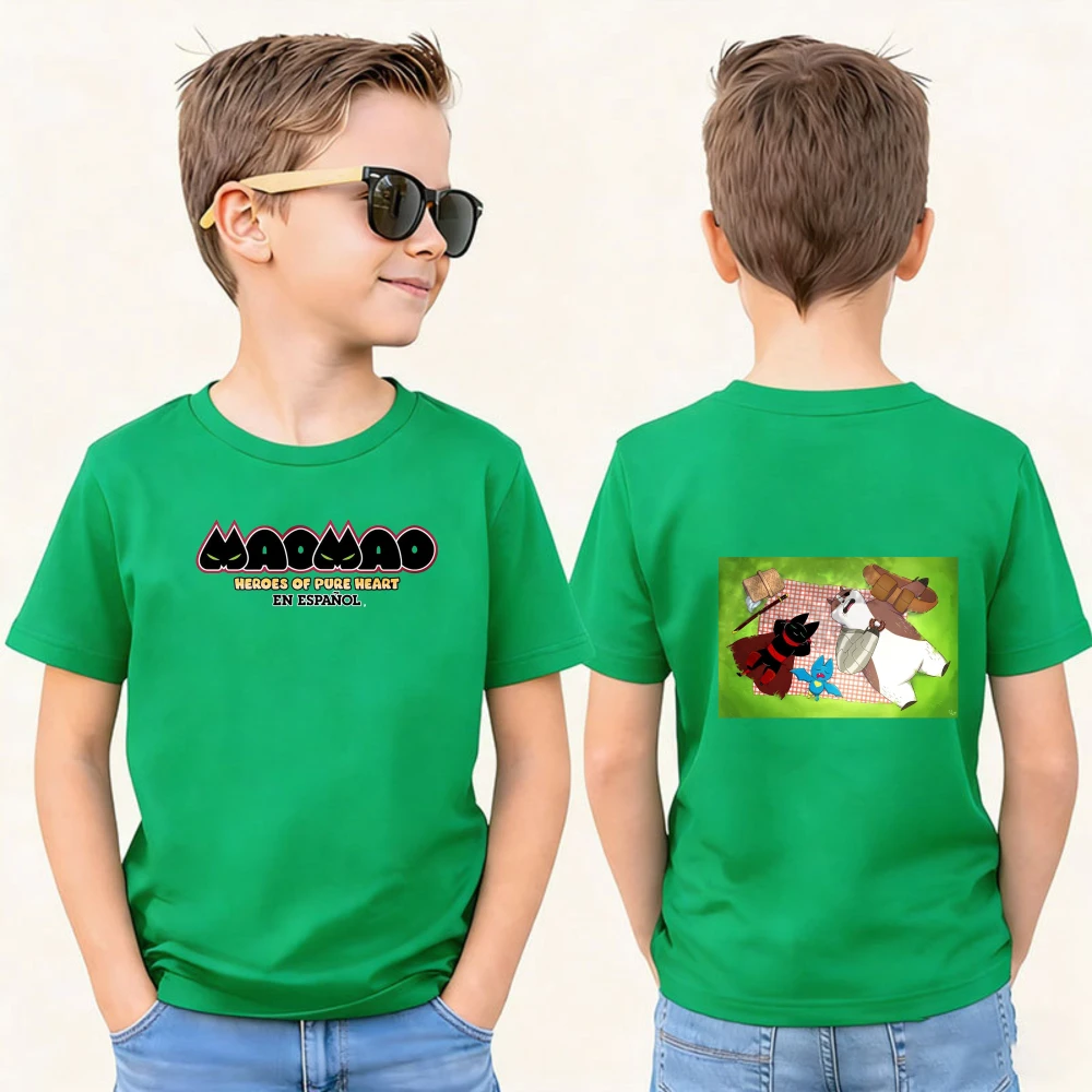Mao Mao Heroes of PureHeart Kids T-Shirt Cute Picnic Cotton Tops for Boys Girls Children's Clothing Cartoon Themed Graphic Tee