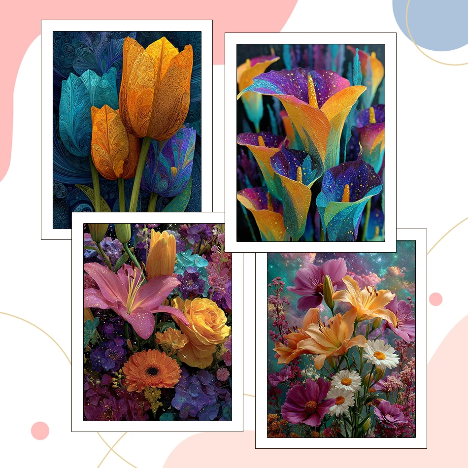 

RUOPOTY Painting By Numbers Oil flowers 40X50cm Diy Canvas Picture Watercolor Markers By Numbers Livingroom Decorations For Home