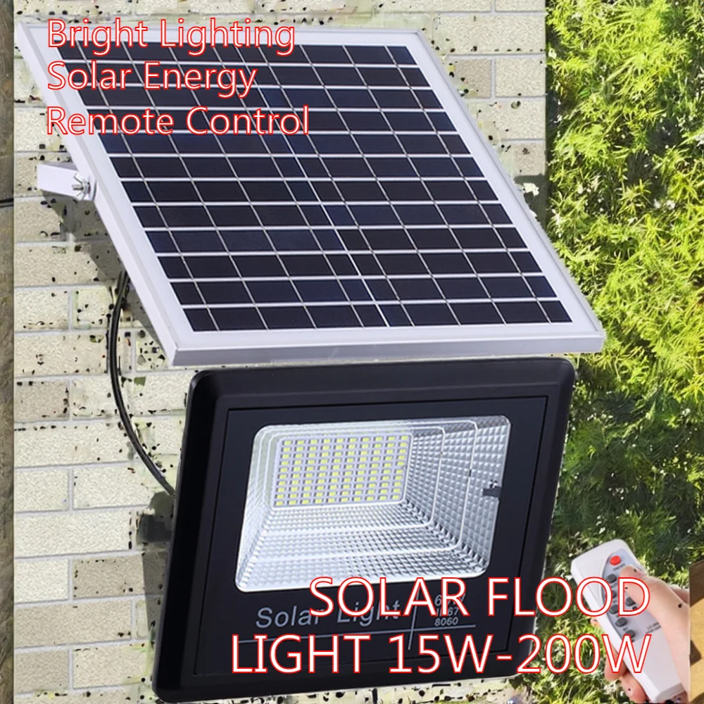 45W-500W Integrated Solar Projector LED Flood Light IP67 Aluminum Body For Outdoor Road Use Solar Powered Flood Lights