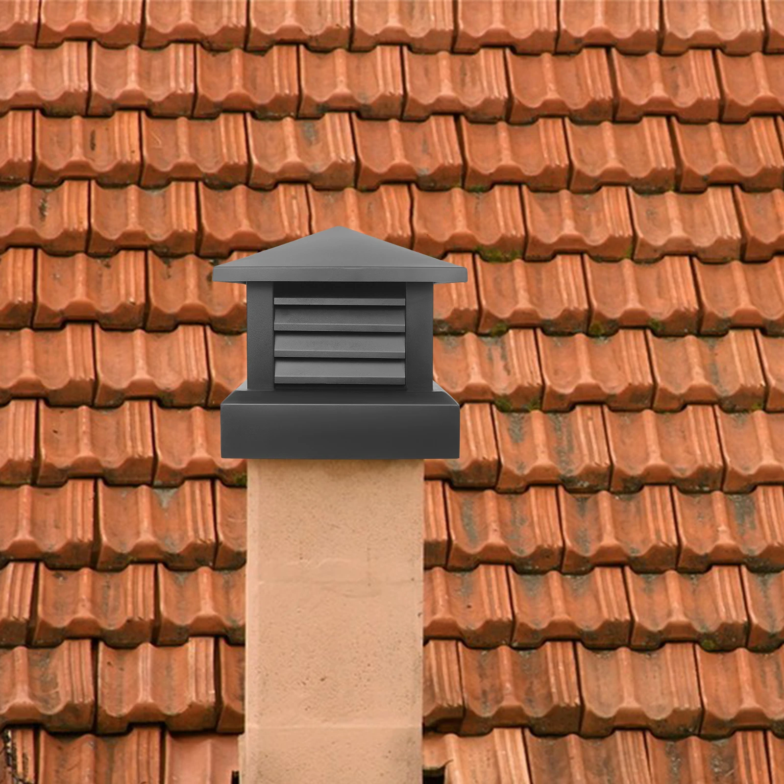 14in x 14in Chimney  Square Chimney Cover Ventilation Equipment Rainproof Chimney Corrosion-resistant for Outside