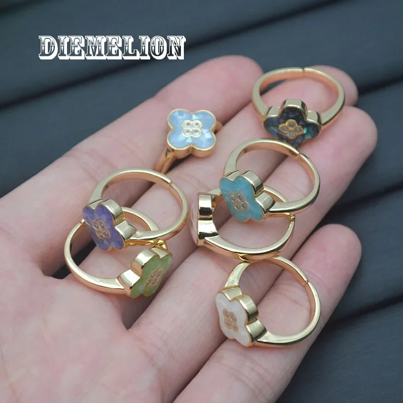 MOP/Natural Mother of Pearl Shell Flower Rings Simple 7 Color Shell Adjustable Wedding Ring for Women Anniversary Trendy Jewelry