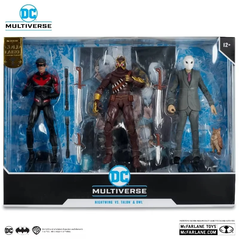 2024 Dc Mcfarlane 7in 3pk - Talon & Nightwing & Owl (Batman: Court Of Owls) Multiverse (Gold Label) Figurine Decor Doll Toy Gift