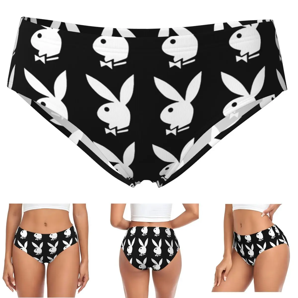 Custom Y2k Bunny Design Panties Briefs Women's Comfort Briefs Underwear Breathable Female Underpants