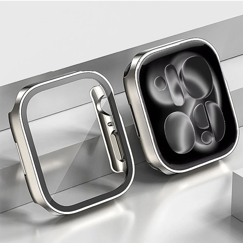 Tempered Glass+Cover For Apple Watch S 11 10 46mm 42mm PC Bumper Screen Protector Case iWatch Series 9 8 7 6 5 4 SE3 44 40 45mm