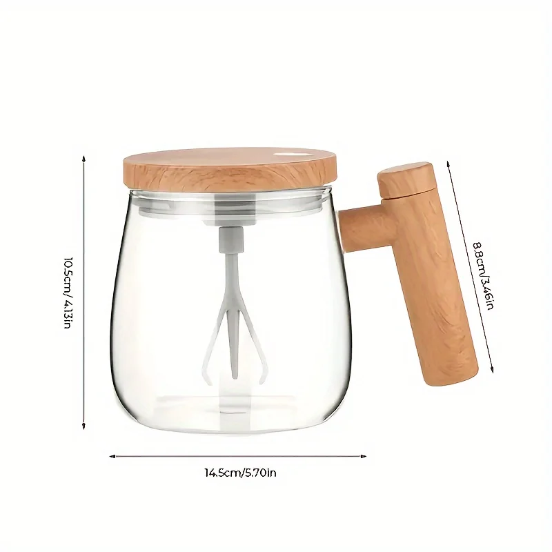 1pc 400ML Self Stirring Mug,  Mixing Cup Self Stirring Coffee Mug High Borosilicate Glass Mixing Coffee Mug Rotating Home Office