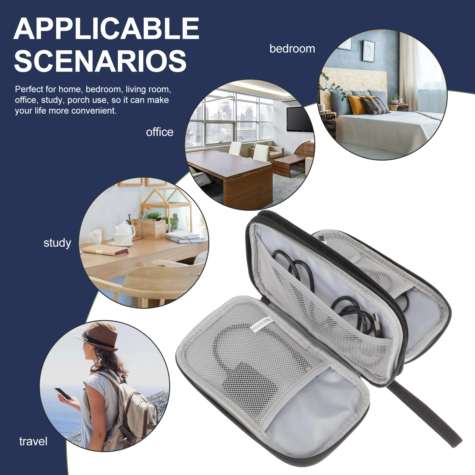 

Upgraded Digital Accessories Storage Bag Organizer for Hard Drive Power Bank Headphone Travel Electronic Accessory Cord Portable