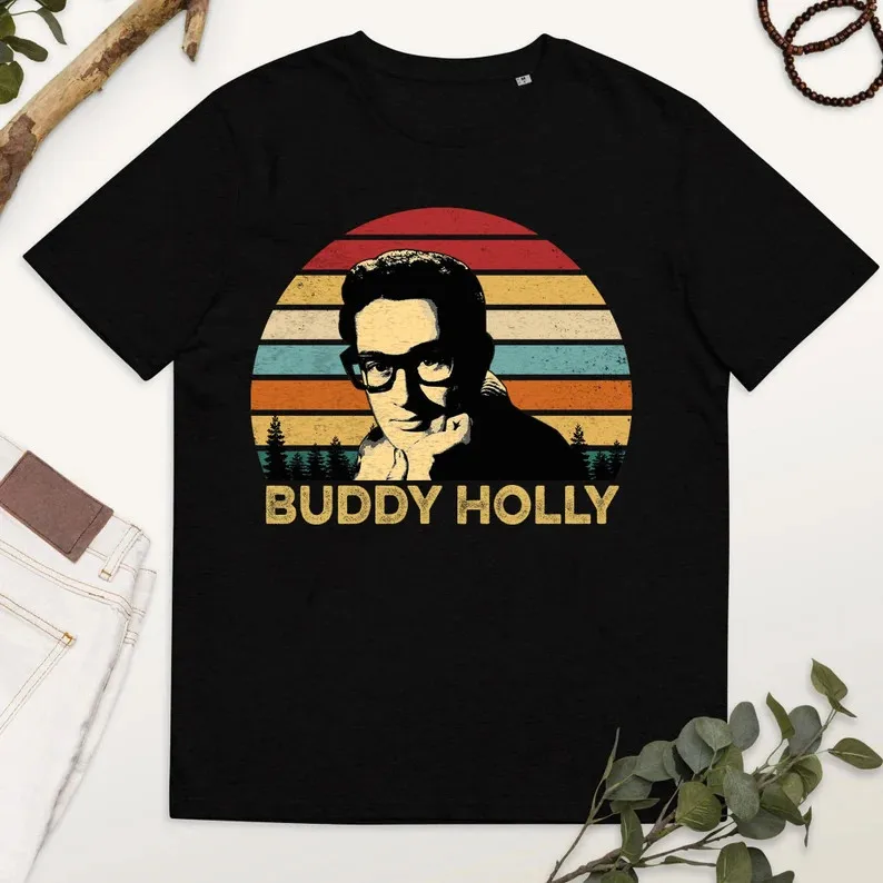 Buddy Holly T-Shirt Black Cotton All size