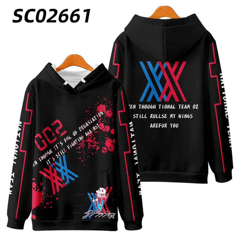 Anime Darling In The Franxx ZERO TWO Cosplay Costume 3D Print Oversized Women/Men Hoodie Sweatshirt Casual Sportswear Outerwear