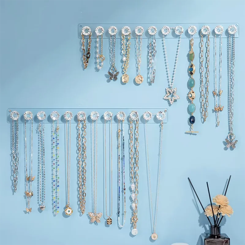 Necklace Hangers Acrylic Necklaces Holder Wall Mounted Jewelry Organizer Hanging Necklace Holder For Necklaces Bracelets Chains