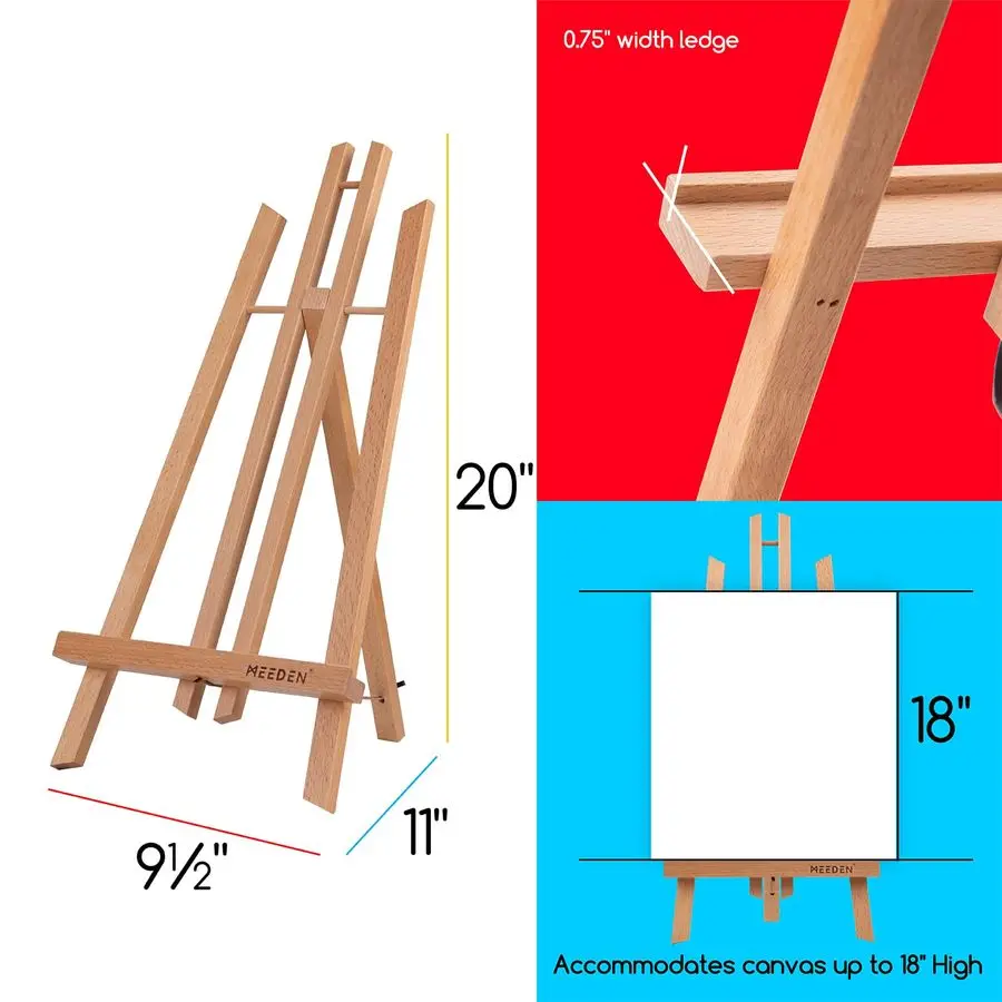 20 Inch Tabletop Easel 12 Pack Beech Wood Easel for Painting Display Table Top Easel Canvas Stand for Painting Sign