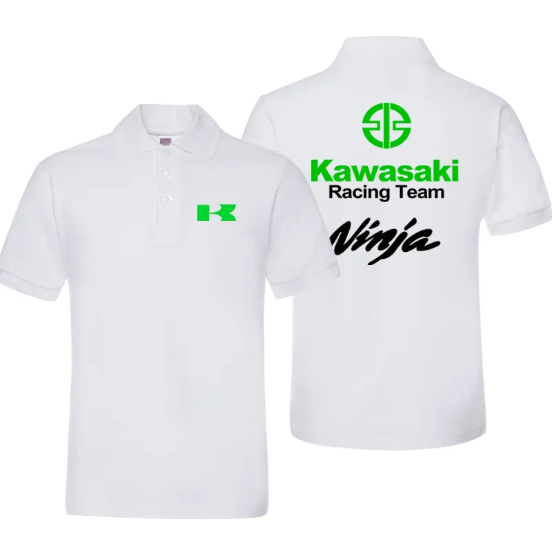 New summer all-match Kawasakis motorcycle short-sleeved polo shirt for men and women racing fans T-shirt cycling half-sleeved