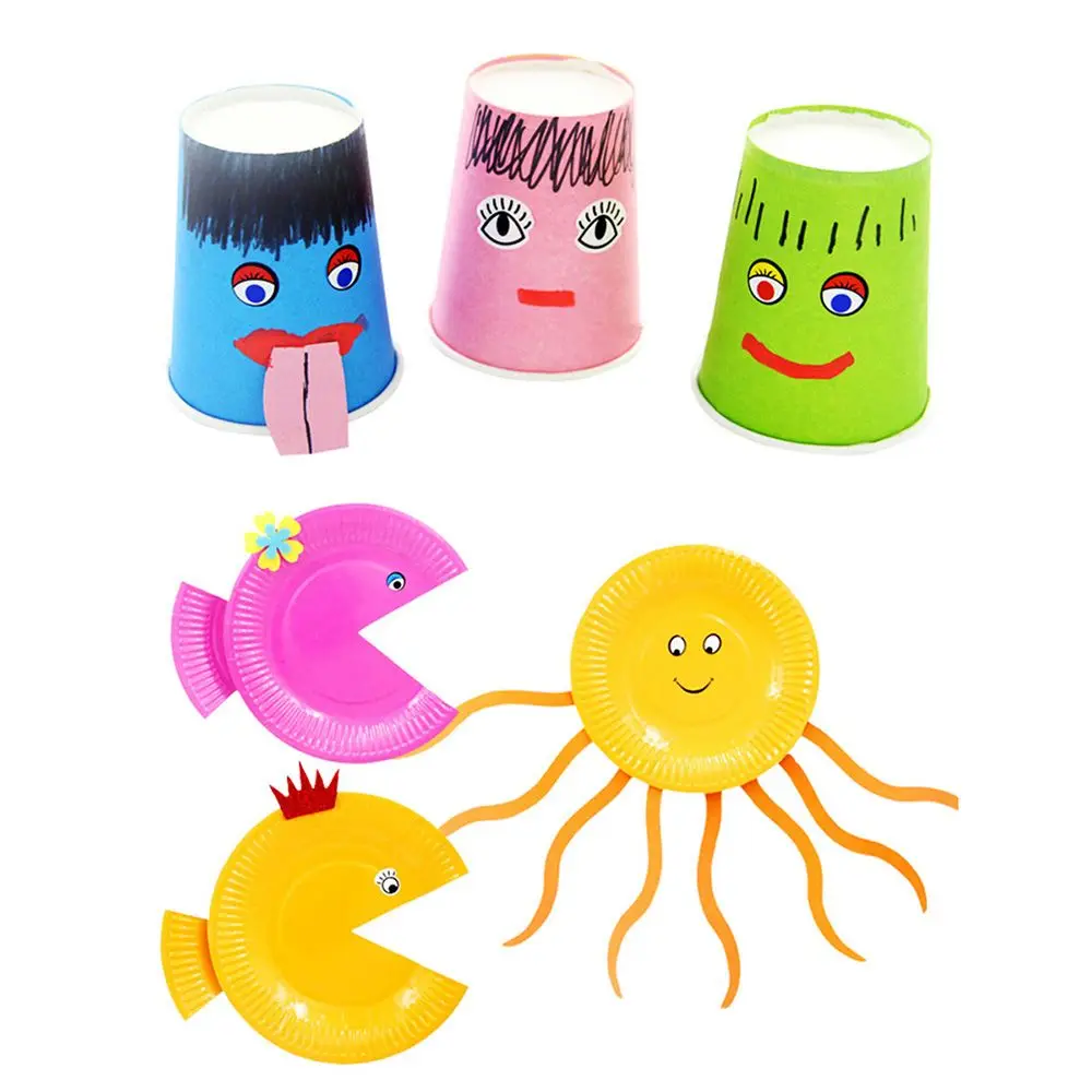 Cartoon Animal Eyes / Nose / Mouth Stickers DIY Crafts Materials Glue Stickers Children Educational Toys Birthday Gifts