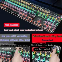 K820 Retro Knob Wired Mechanical Keyboard Macro Definition Insertion and Removal Axis Green Axis Esports Game Office Keyboard