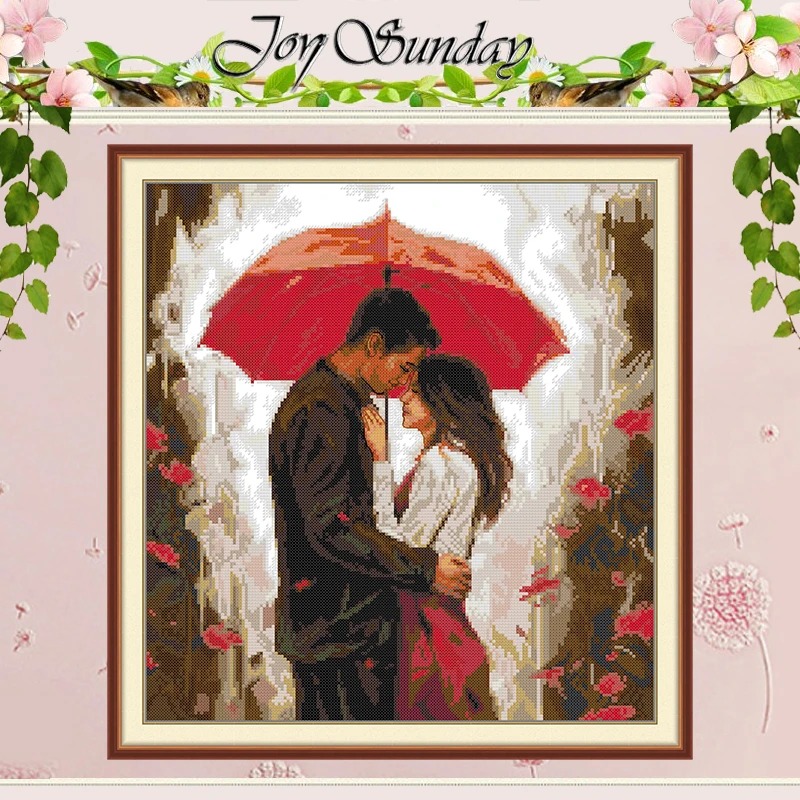 

Romance Under the Umbrella Patterns Counted Cross Stitch Set 11CT 14CT 16CT Stamped DMC Cross-stitch Kit Embroidery Needlework