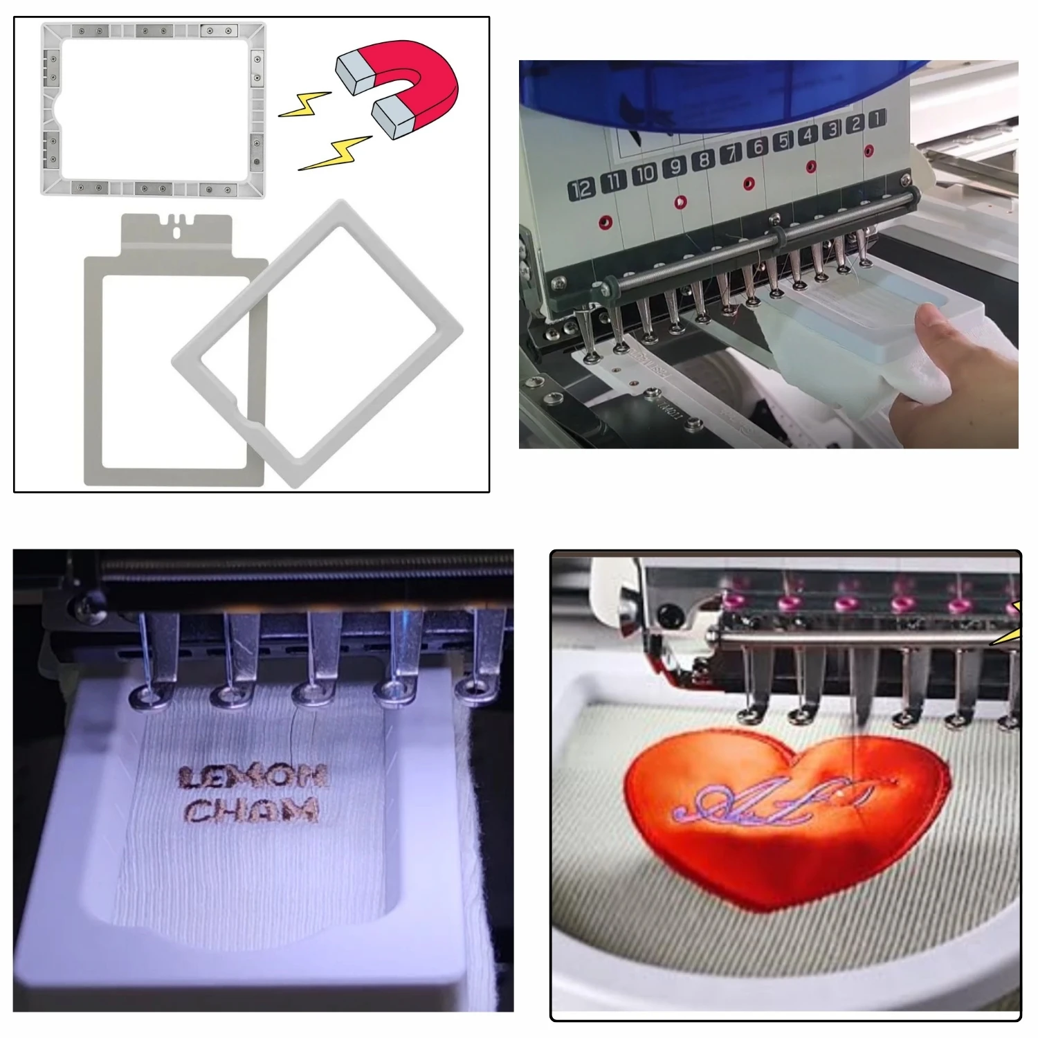 Magnetic Hoopless Multi-Frame Embroidery Kit for Shirt Pockets Sleeves Socks YESHI YS-1201CT YS-1501 YS-1202 YS-MINI1201 Machine