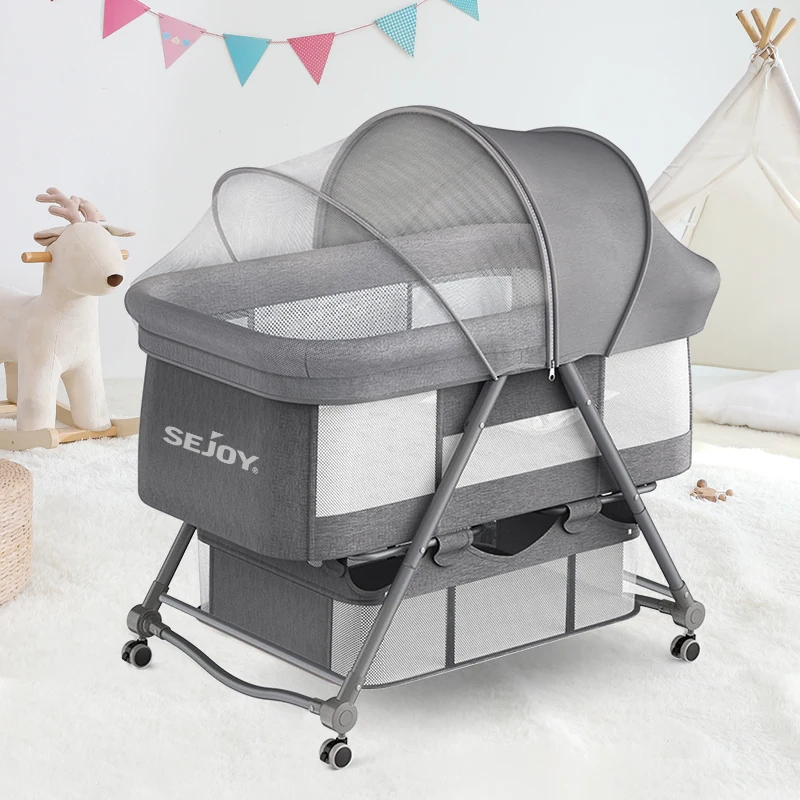 Moisés convertible para cuna de bebé portátil más vendidos con diseño plegable, mesita de noche multifuncional para recién nacidos