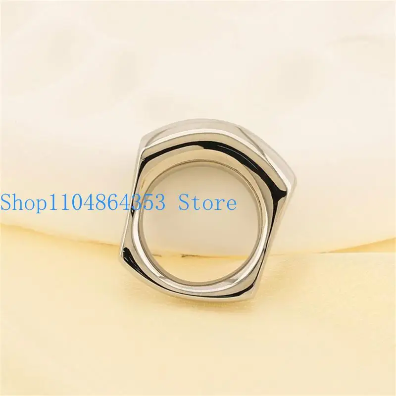 652F تصميمات فريدة من نوعها خواتم غير منتظمة خواتم ذهبية/فولاذية حديثة إكسسوارات مناسبة للمناسبات غير الرسمية أو الخاصة #5