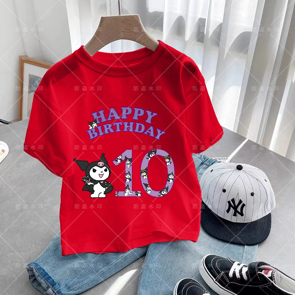 

Kawaii Children's Clothing Birthday Number 3-12 Kulomi T-shirts for Children Cartoons Caricature Summer Top Clothes Kawaii Kids