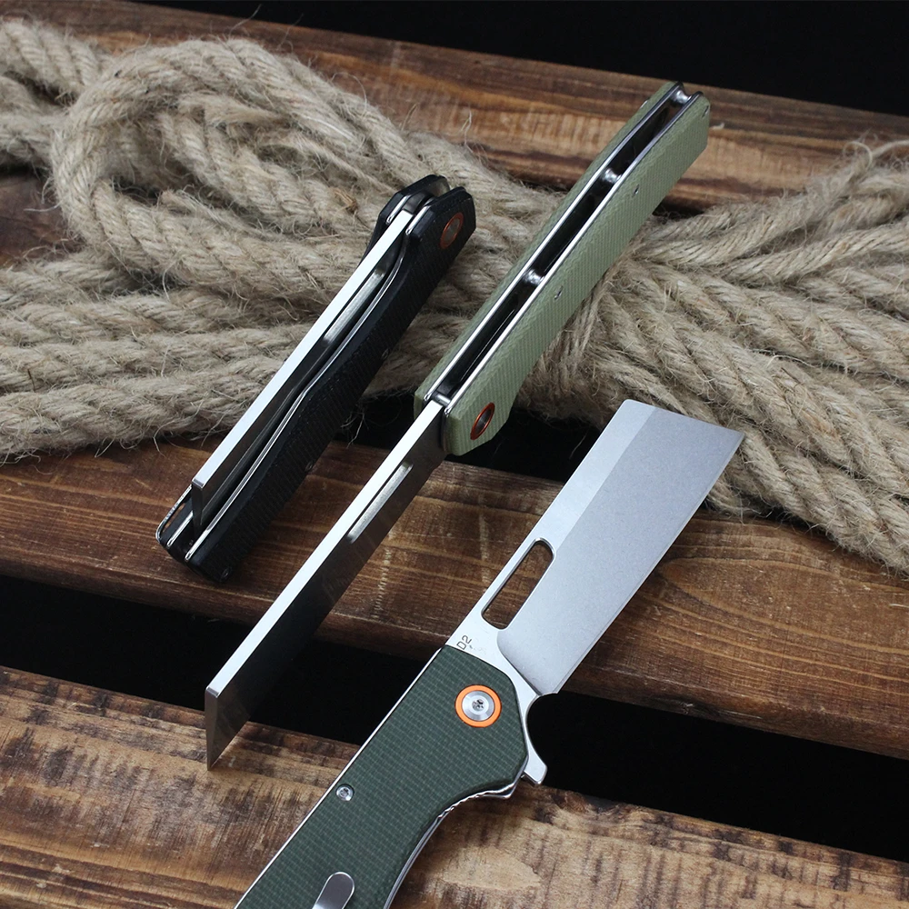 Outdoor GT955 Pocket Folding Knife for Camping Survival D2 Blade Knife with Linen Handle EDC Knives Tool Gift