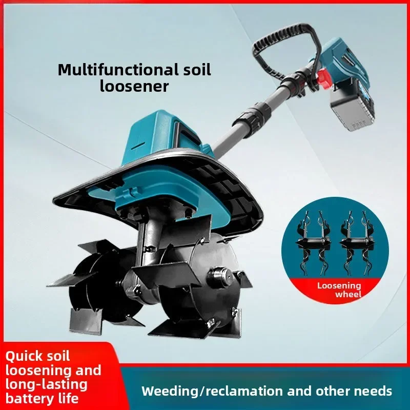 Premium Lithium Battery Cultivator Small Household With Hoe Earth-digging Dual-purpose Rotary Tiller