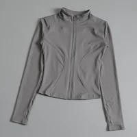 Femmes Zip Fitness Yoga chemise à manches longues veste de sport haut de sport vêtements de sport manteaux de course vêtements d'entraînement femme 2