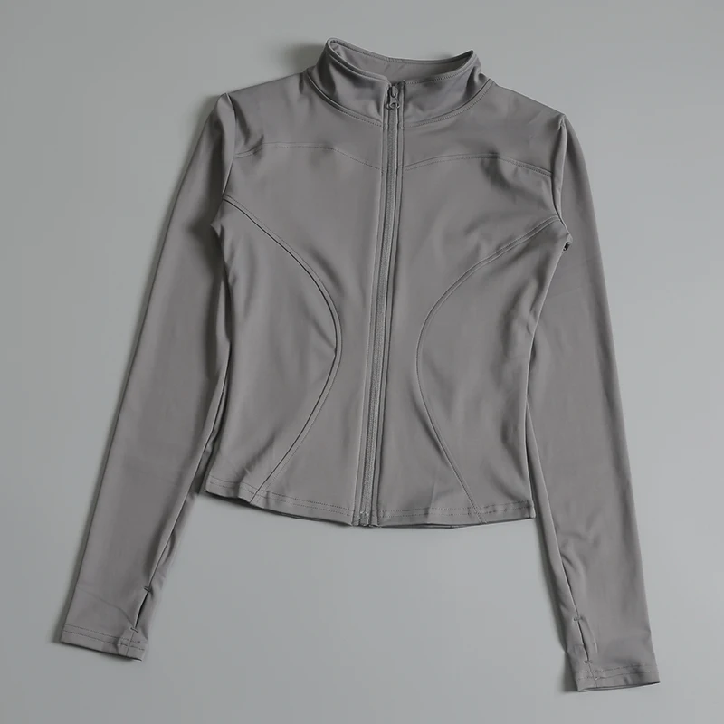Women Zip Fitness Yoga Shirt Long Sleeve Sports Jacket Gym Top Activewear Running Coats Workout Clothes Woman