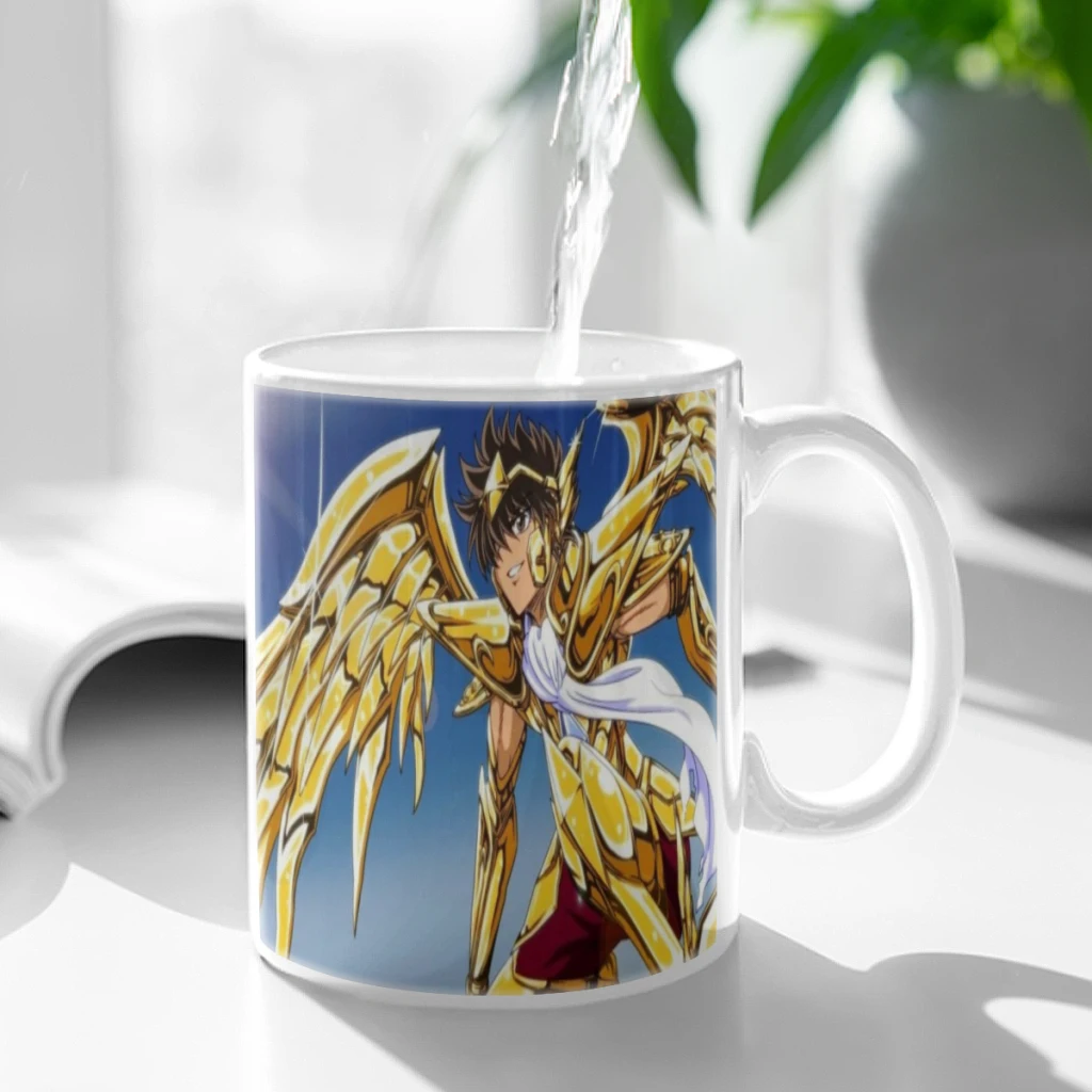 Anime Saint Seiya Coffee Mug 11oz Fun Ceramic Coffee Tea Cocoa Cup Handle Tea Drink Cup