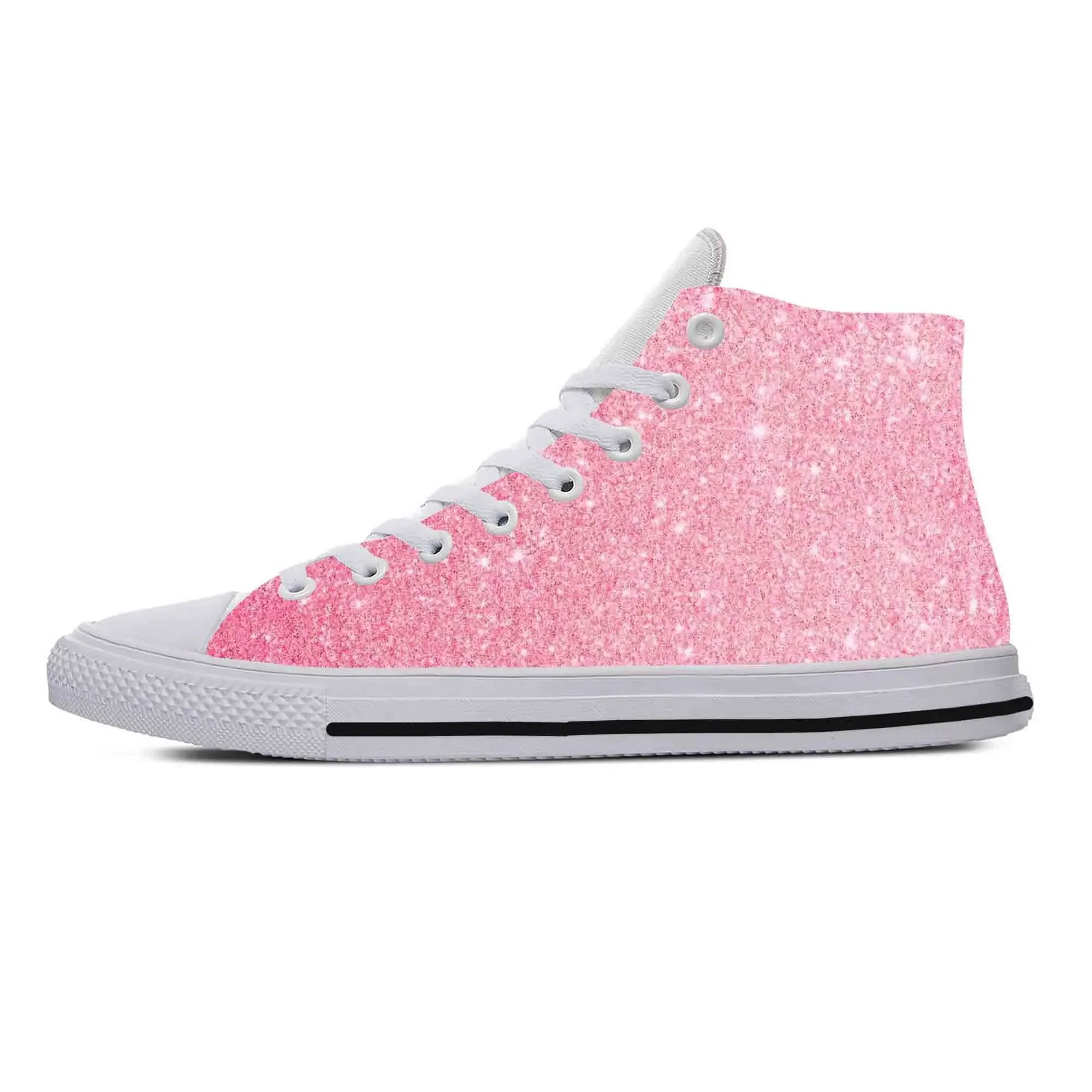 Glitter Sparkle Sparkling Glittery Pattern Galaxy Casual Cloth Shoes High Top Comfortable Breathable 3D Print Men Women Sneakers