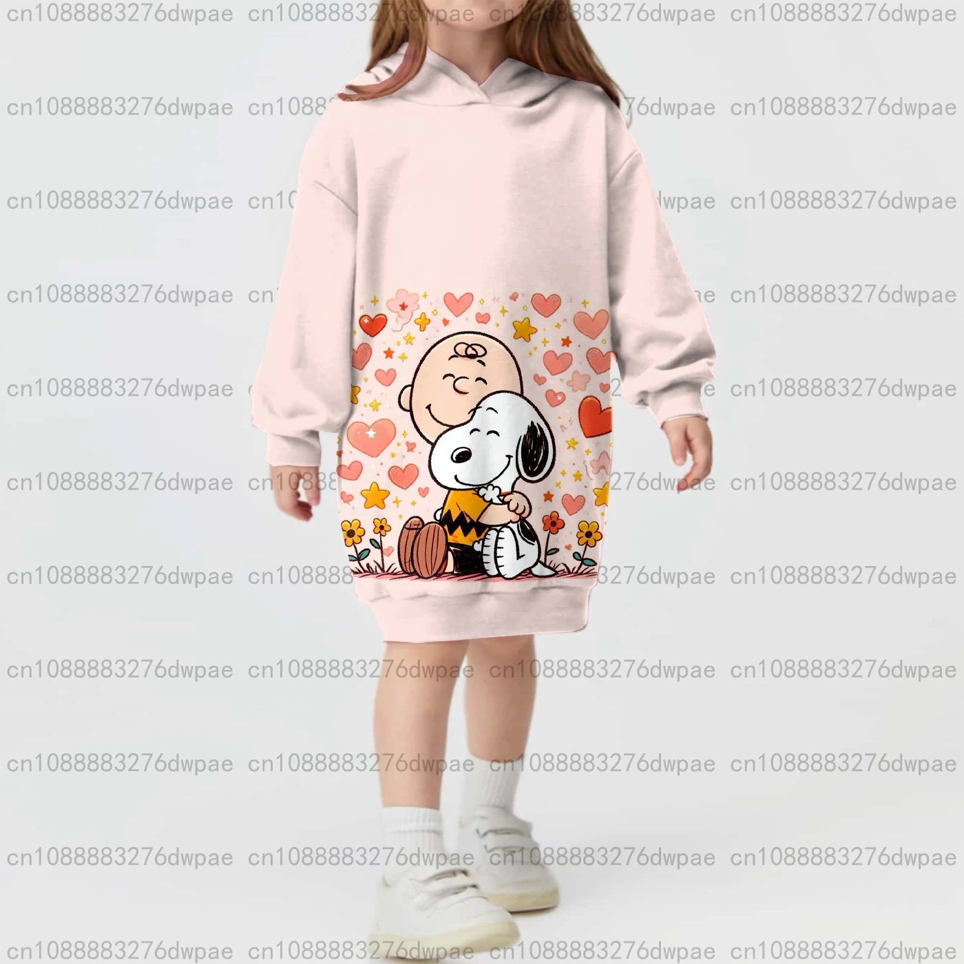

Casual and Simple Autumn and Winter New Girls Snoopy Pattern Printed Sweater Dress Cute Vitality Style Sports Pullover