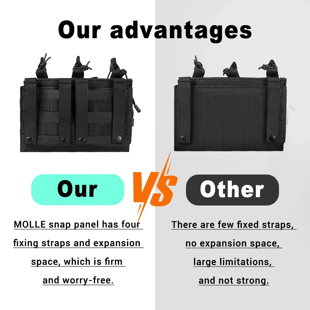 Molle Magazine Pouch Triple Mag Bag Rifle Mag Admin Pouch EDC Bag Universal Cartridge Holder Hunting Bag for M4 M14 M16 AK AR view 5