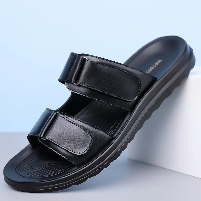 Sommermode-Sandalen für Herren, trendige Strandschuhe, rutschfeste, verschleißfeste Slip-On-Hausschuhe-9009 – Detail 4