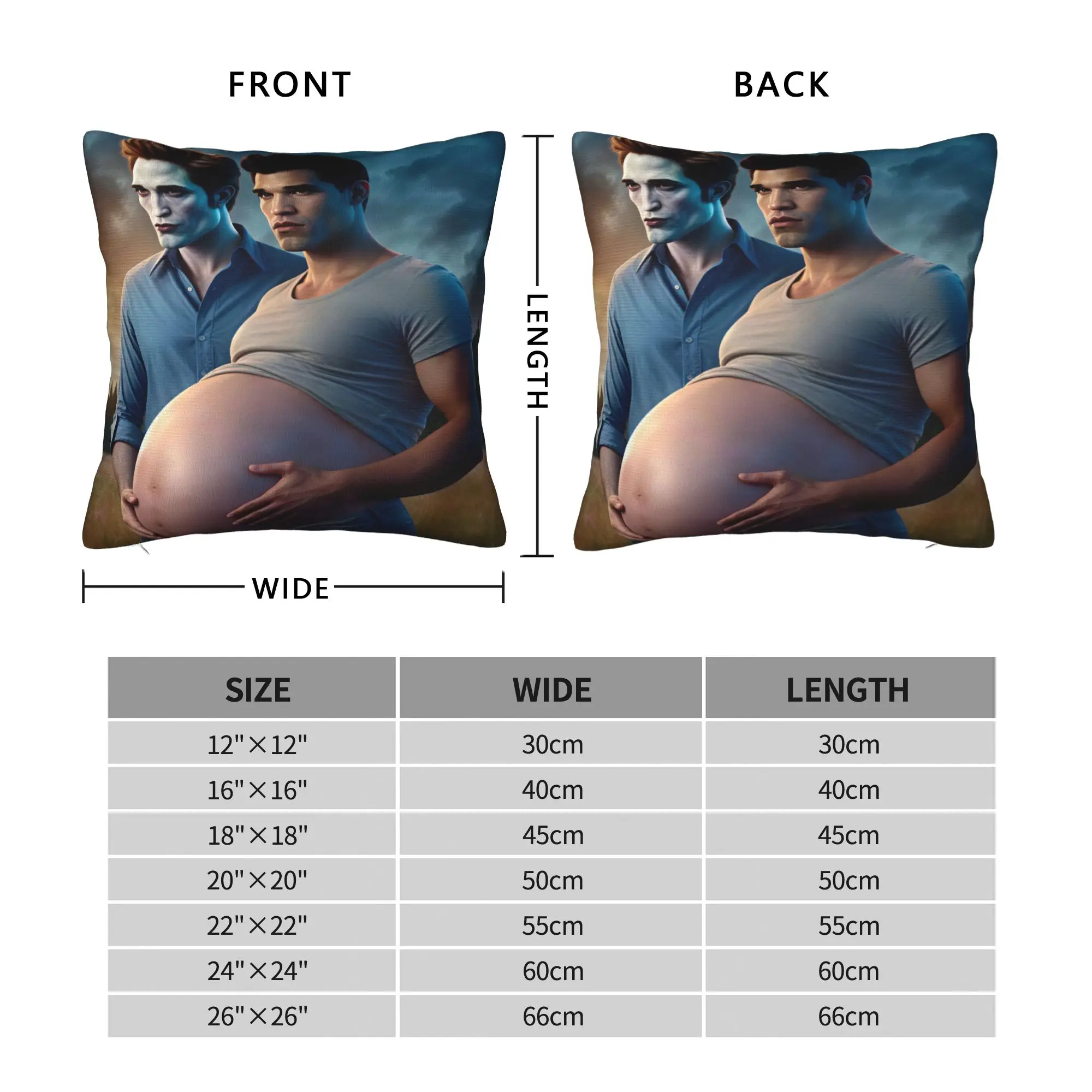 Twilight Saga Edward Bella Pillow Cover  Cute Funny Pillow Case For Sofa Home Decor Comfy Cushion Cover Gift