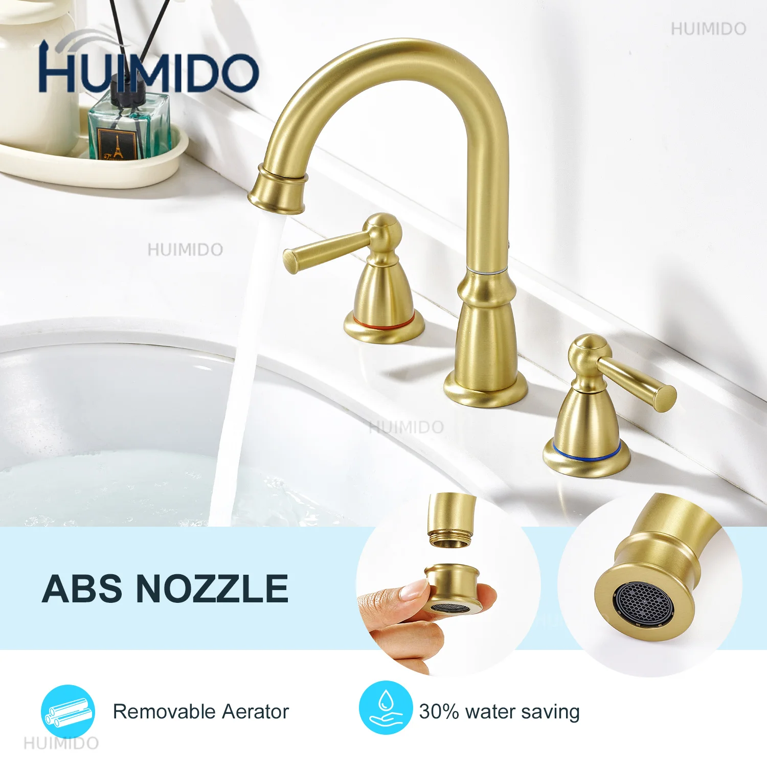 صنبور حوض بثلاث فتحات ومقبضين  - مراجعة Home Bathroom Vanity وسعره