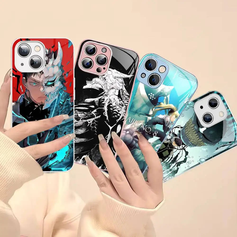 Japan Classic Comics K-Kaiju No8 Anime Tempered Glass For Iphone 14 13 12 11 Pro Mini XS MAX 14Plus X XS XR Cover