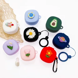 Cartoon Earphone Case For Samsung Galaxy Buds Live/Pro/2 Silicone Wireless Bluetooth Headphone Protective Cover With Hook