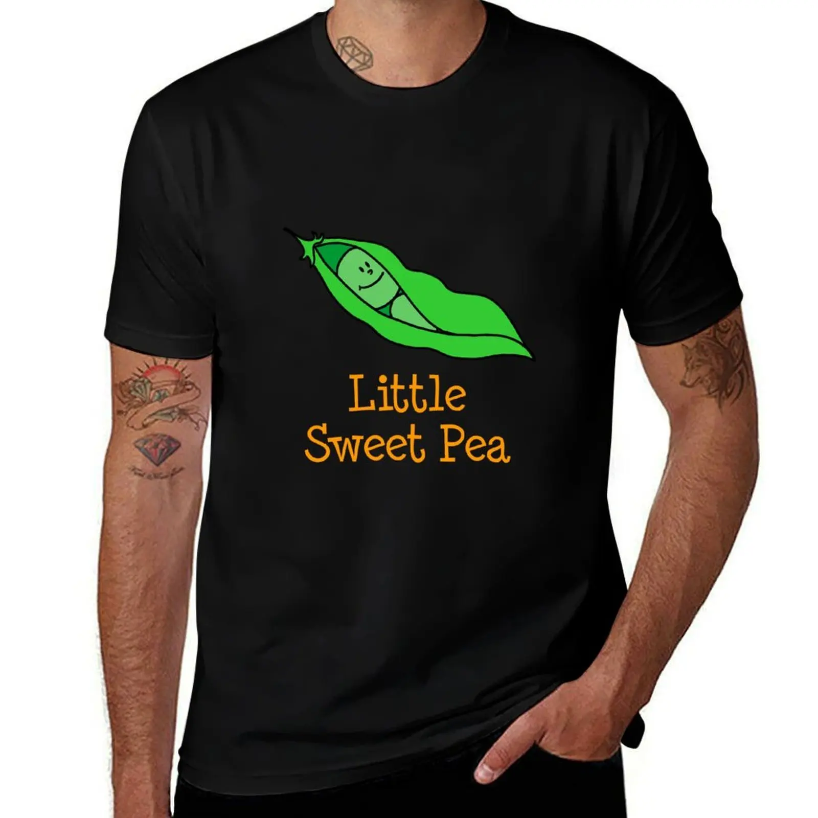 Little Sweet Pea Cartoon Pea For Baby T-Shirt Big Size Loose Fit Tee Shirt