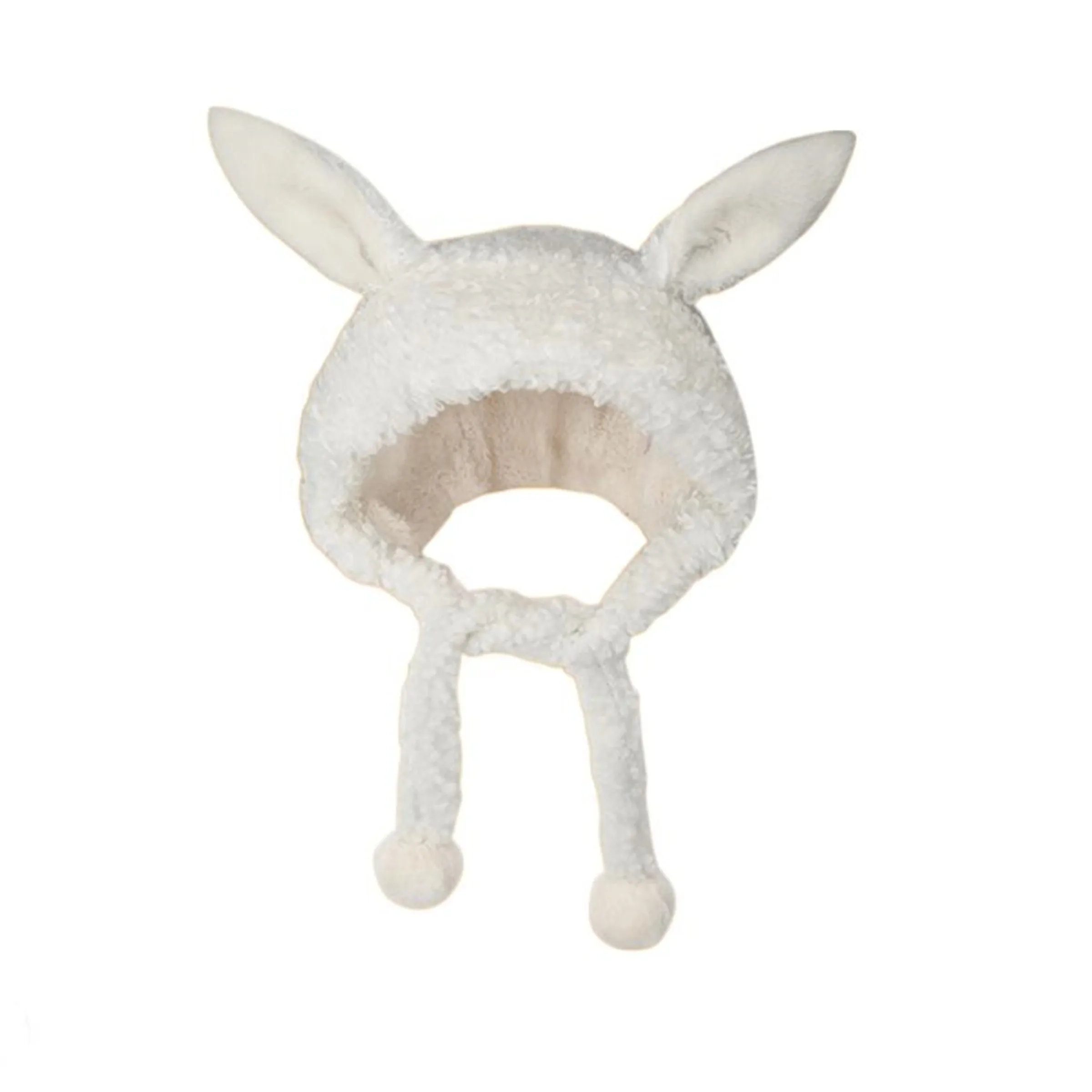 

Women Cute Plush Bunny Ear Hat Soft Faux Fur Animal Beanie Cap Winter Warm Earflap Hat for Adults Girls