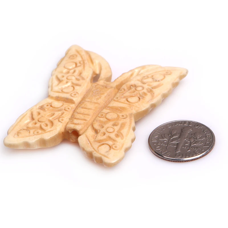 Big Large Animal Butterfly Carved Bone Cabochon Beads Loose Bead For Jewelry Making Bulk 3 PCS Wholesale